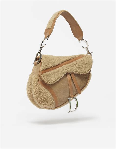 dior shearling saddle bag|Dior saddle bags for women.